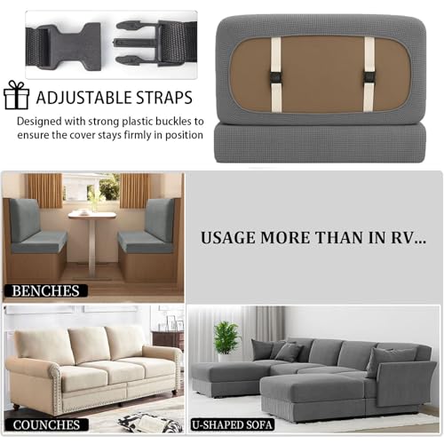 Housse de siège extensible caravane gris protection canapé camping-car - 6