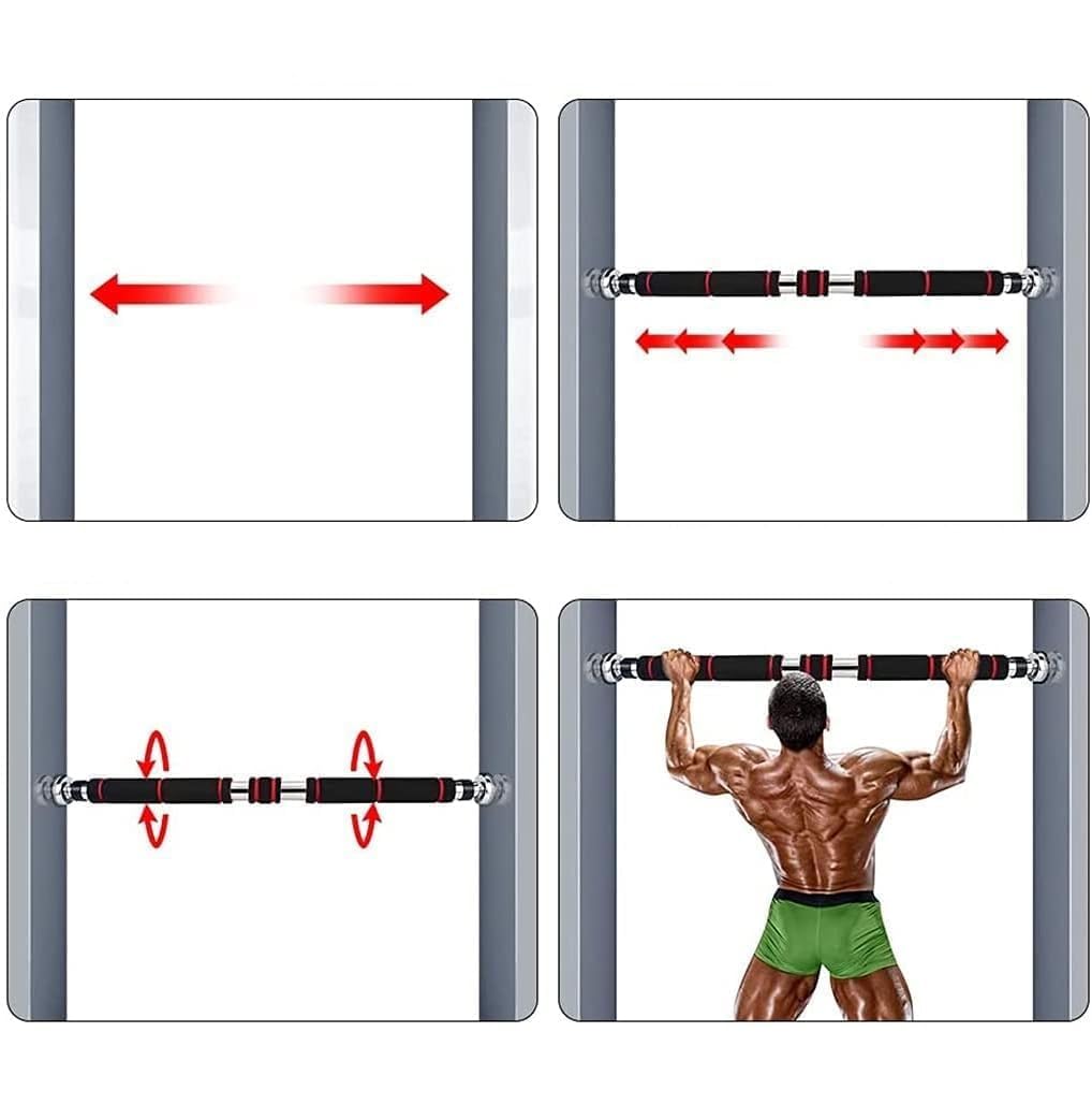 Nuevo Barra de fuerza dominadas ajustable para puertas gimnasio en casa  ejercicio Pull Up Bar de 80cm hasta 130cm para marcos de puertas :  Amazon.es: Deportes y aire libre