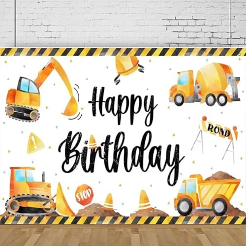 Fondo de fotografía con temática de construcción, Pancarta para niños, decoración de Fiesta de Feliz cumpleaños, Fondo, póster para sesión de Retratos 440x300CM