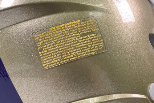 Warning Label Decal for Football Helmets (Yellow/GB Gold)
