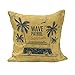 945 Fodera per Cuscino da Surf, Furgone da Surf retrò con Palme E Gabbiano Old Days Holiday Illustrazione in Stile Vintage Federe Cuscini Lussuoso Divano Federa Cuscino 45X45Cm, Home Decor