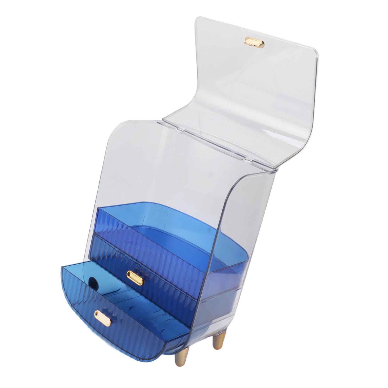 Estuche para Cajones de Cosméticos, Organizador de Belleza Elegante con Gran Capacidad para Tocador de Dormitorio en Casa, Hecho de PET Duradero (BLUE)