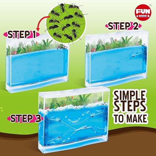 Science Ant Farm Kit for Live Ants, FunKidz Ant Colony Habitat Kit for Kids Gel Bug Terrarium House Watch Ants Dig Tunnels Entomology Learning Toys for Boys Gift - Thumbnail 4