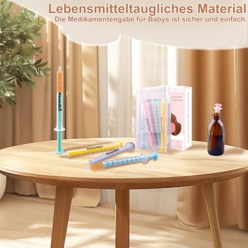 Baby Medizin Spender für Kinder,Mundspritzen, Flüssige Kunststoffspritze ohne Nadel,Leckagesichtige Dosierungswerkzeuge,5 einzigartige Farbspritzen (10)