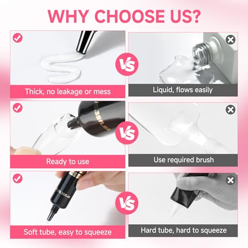 Image of UNA GELLA Semi Solid Nail Glue for Press Ons Lamp-Free 10ml and Soak Off Gel Nail Glue Remover for False Acrylic Nails 12ml, Super Strong G lue Quick Removal Kit
