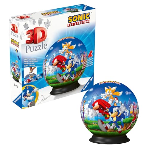 Ravensburger 3D Puzzle 11592 - Puzzle-Ball Sonic - Puzzle-Ball für Erwachsene und Kinder ab 6 Jahren