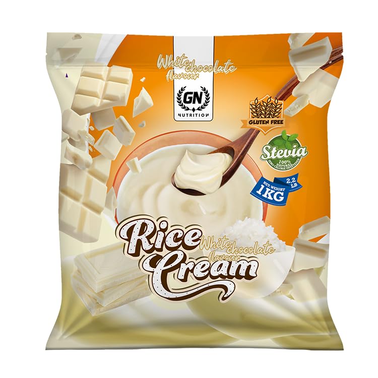 GN NUTRITION Rice Cream 1 kg | Sabor CHOCOLATE BLANCO | Ideal para Desayuno y Post Entreno | Fácil Disolución y Textura Suave