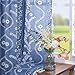 Linen Sheer Curtains 63 Inch Length, Blue Boho Farmhouse Floral Curtains 2 Panels, Vintage Printed Curtain Light Filtering Cottage Core Western Rustic Curtain Drapes