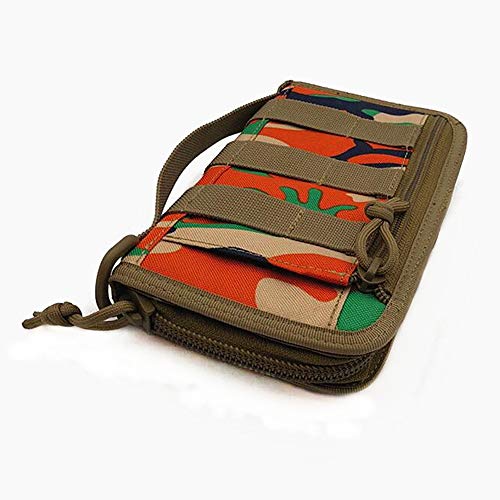 HWZ Portable Tactical Wallet Handbag for Men Camping Hiking Bag Camouflage Bag Waist Bag Pack Polyester Card Purse (Orange Camouflage) Cover