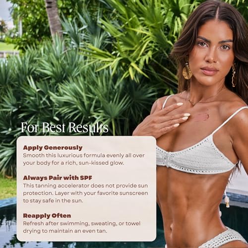 Image of Carroten Shimmer Tanning Gel | Travel Size Tan Accelerator & Body Bronzer | Non-Greasy Water-Resistant with Carrot & Coconut Oil | Vitamin A&E for Moisture & Hydration | TSA Approved | 1.7oz + Spatula