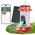 Nafnti 2K Smart Hummingbird Feeder with Camera, Solar Powered, AI Bird Species Recognition, Leak-Proof & Ant-Bee Proof, IP65 Outdoor Wireless Bird Feeder(17 oz)