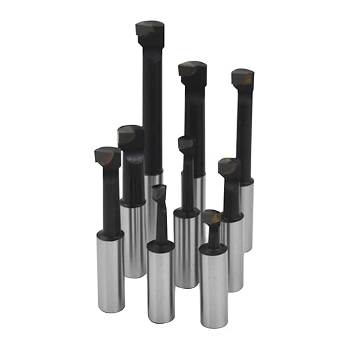 Miniatura 4 de Waltyotur - Juego de barras de mandrinado (9 unidades, 2 cabezales de mandrinado R8, 12 de carburo, fresado HFS