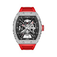 Diamond Dial Red Silicone Strap