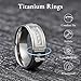 King Will Men's Titanium Wedding Band - 8mm Polished Band with Step Edges and Cross Design Featuring White Zirconia Insets Comfort Fit Size 12