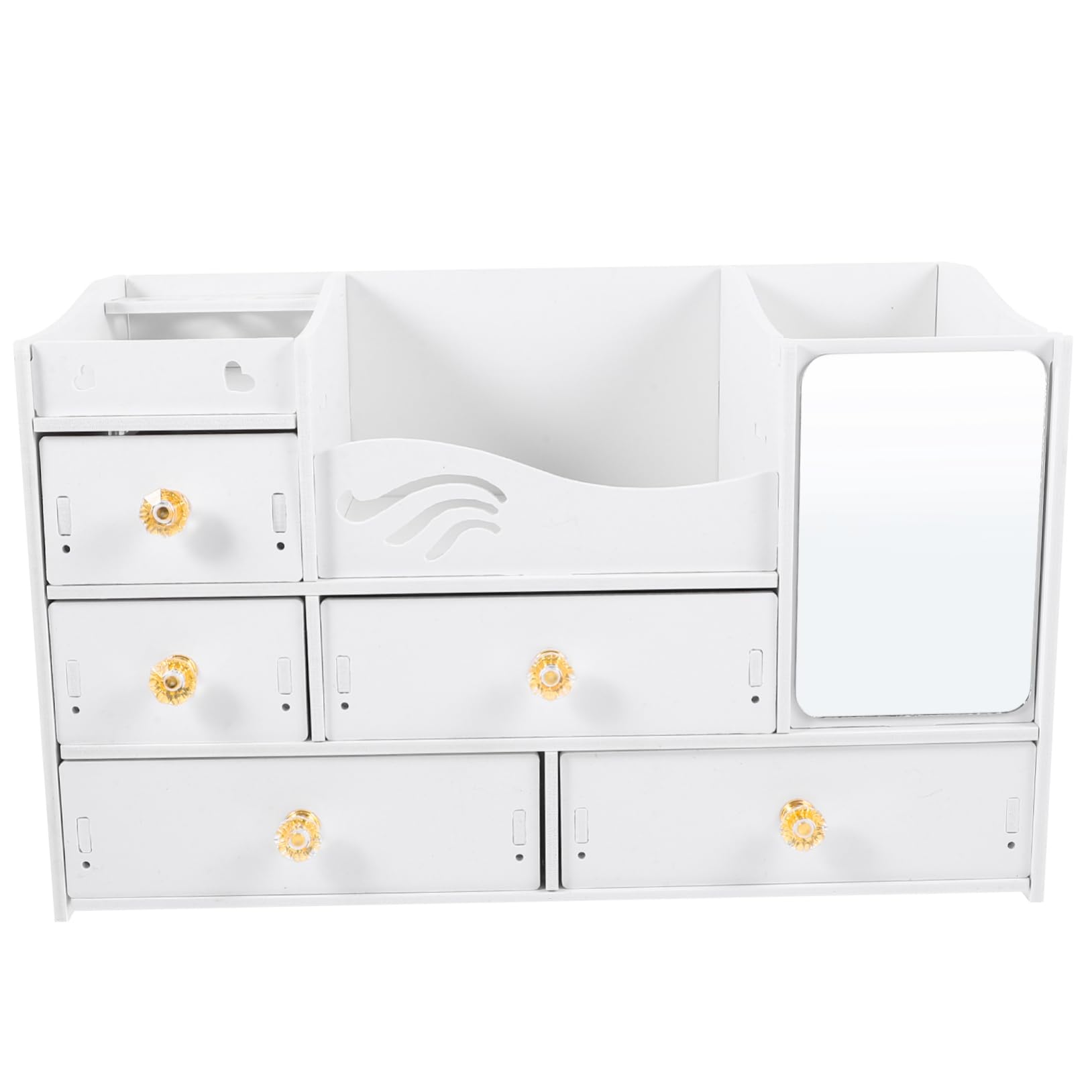 Blanche Boîte de Rangement Cosmétique de Bureau, avec Tiroirs Multiples