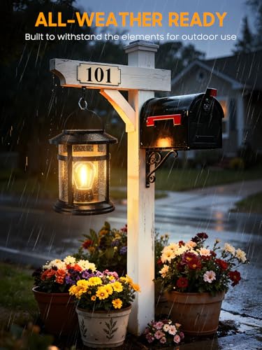 Image of Solar Lantern Outdoor Waterproof, 2 Pack Bright Hanging Solar Lights for Outside Decorative, Upgraded Solar Powered Lanterns LED Lighting for Garden Patio Porch Decor Gifts (Warm Light)