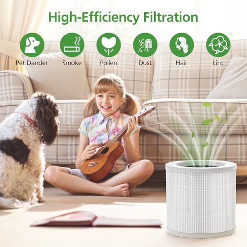 Image of 2 Pack A1 Replacement Filter Compatible with VEWIOR Air Purifier HQSC-50, HQKJ-80, AMEIFU AP01W, KOIOS HQKJ-50 Air Pur ifier, 3-in-1 HEPA Air Cleaner Filter