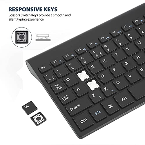 Image of 2.4GHz Wireless Vertical Ergonomic Mouse and Keyboard Combo Ultra-Thin Portable Size for PC Desktop Computer Laptop Mac Tablet