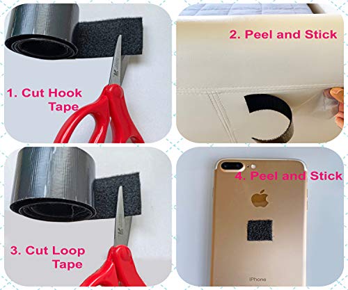 Self-Adhesive Hook and Loop Tape - 15ft x 2 inch Wide - Heavy Duty Sticky Back Tape Fastener - Thumbnail 3