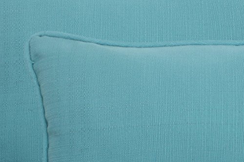 Pillow Perfect Forsyth Solid Indoor/Outdoor Pillow, Plush Fiber Fill, Weather And Fade Resistant, Turquoise, Lumbar 11.5"X18.5" #TOP22