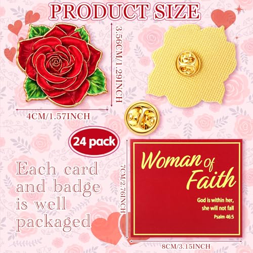 Image of Hoteam Chuch Gift for Woman of Faith Pins Butterfly Pink Bow Rose Christian Brooches Mom Church Woman Party Favor