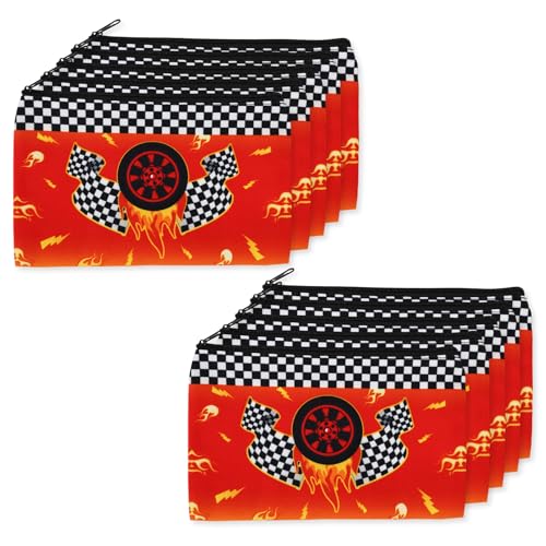 10un. Estojo Carro de Corrida, Preto Branco Bolsa Lápis Estojo Caneta Zíper Suave Caixa Organizador para Escritório Escola Casa Material Papelaria Presentes