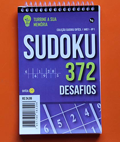 Sudoku Turbine sua Mente - Coleção com 2 Livros Sendo 1 com 372 Desafios Difíceis e Outro com 372 De