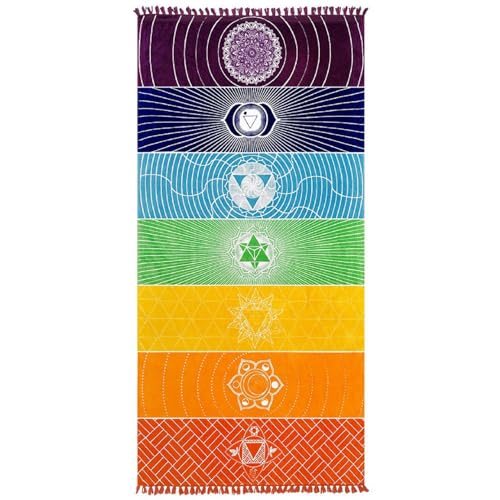 Thin Bohemia Single Rainbow 7 Chakra Tapestry Mandala Hippie Boho...
