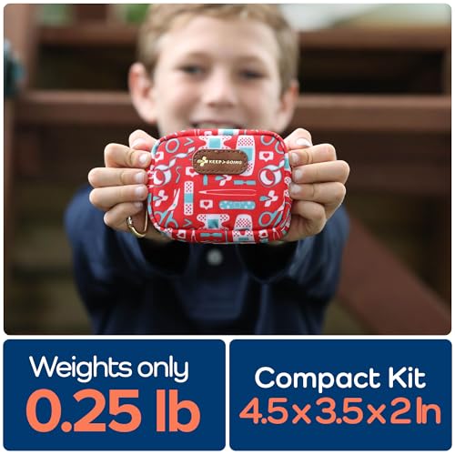Image of KeepGoing Small Travel First Aid Kit Kids - 60 Pc. Mini First Aid Kit for Purse, Diaper Bag, & Backpack with Latex-Free Bandages - 4 Oz., & 4.5 x 3.5 x 2 in, TSA-Approved