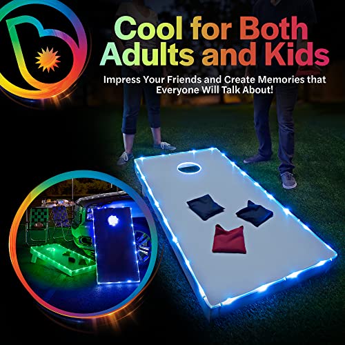 Image of BrightzBrightz TossBrightz Red Led Cornhole Lights Led Corn Hole Lights Cornhole Led Lights for Hole and Board Corn Hole Board Light Kit Light Up Cornhole Set Glow in The Dark Cornhole Board