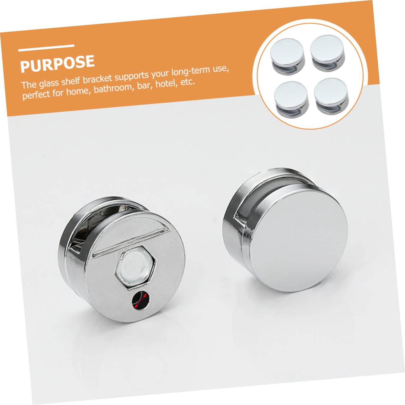 Set Di 4 Morsetti A F Per Vetro - Supporti Per Mensole Galleggianti Nero - Foto 5