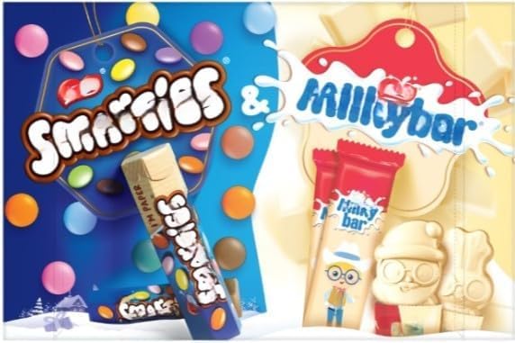Nestle Kids Medium Chocolate Selection Box - Variety of White Chocolate Bars including Smarties and Miklybar Stocking Fillers For Kids - Filled With Festive Fun Bunny Santa Elf -116g