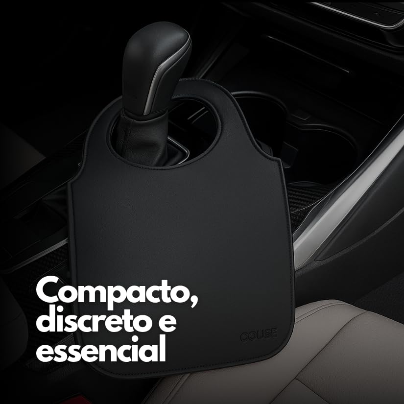 Lixeira Para Carro Couro Ecológico Porta Lixo Universal Premium Couse