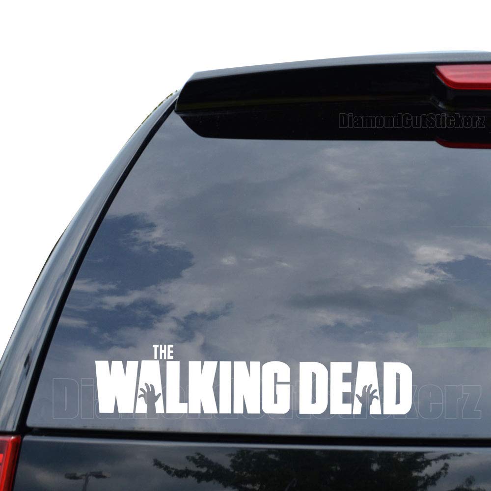 DiamondCutStickerzWalking Dead Zombies Decal Sticker Car Truck Motorcycle Window Ipad Laptop Wall Decor - Size (05 inch / 13 cm Wide) - Color (Matte White)