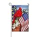 Small Mim American Pride Red Cardinals Purple Morning Glory Garden Flag Holiday Decoration Double Sided Flag 12.5" x 18"
