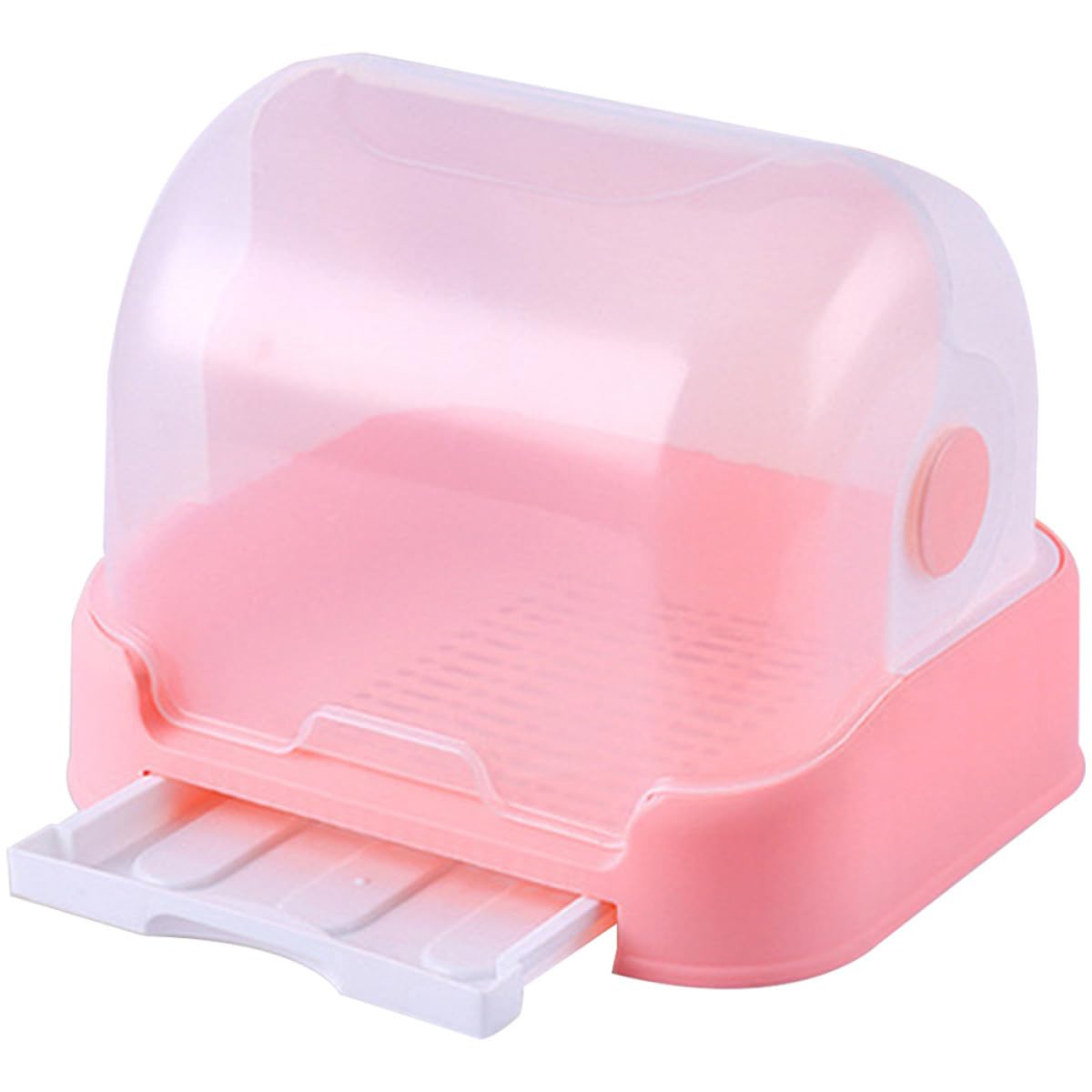Caja de Secado con Tapa y Bandeja de Agua Rosa PP para Cocina