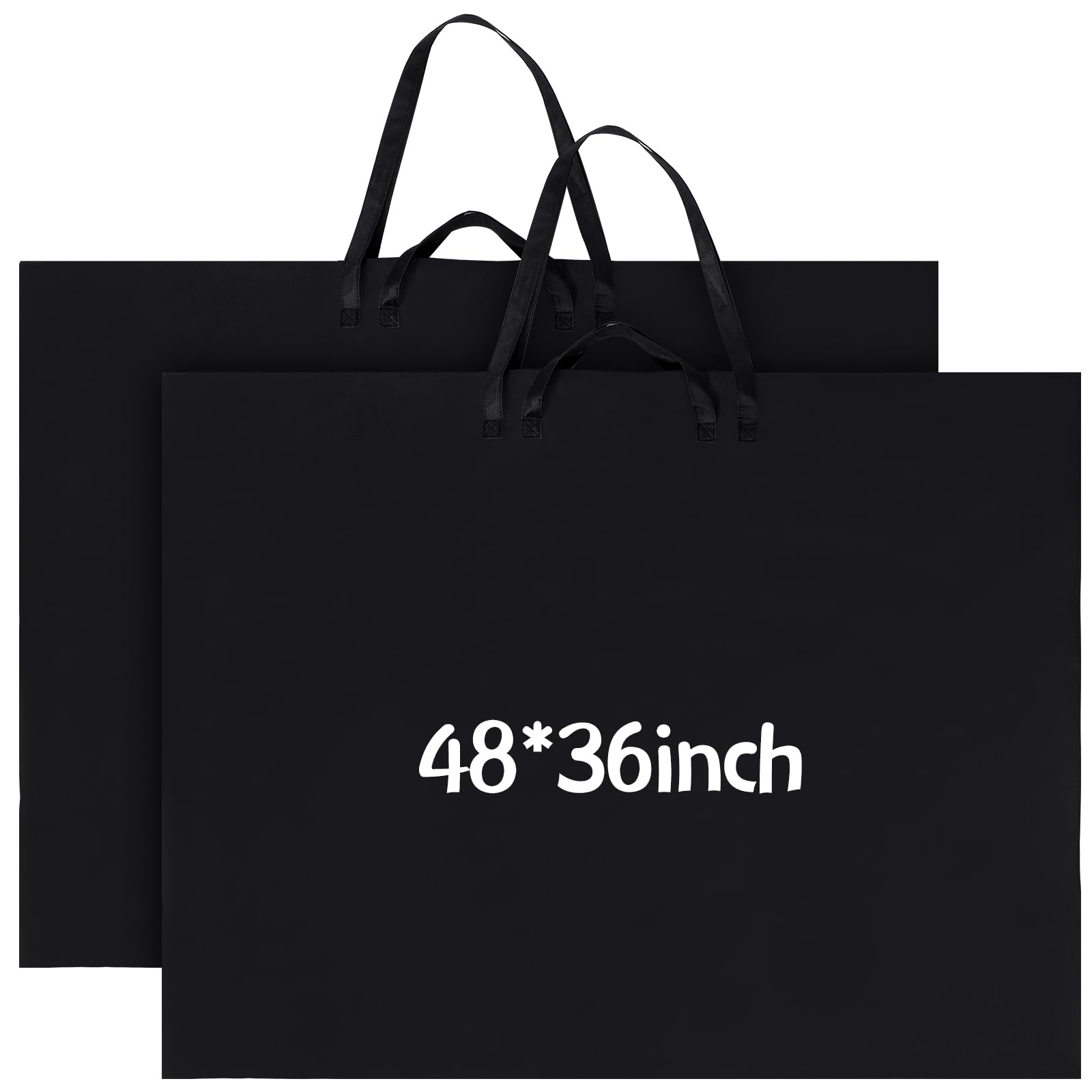 Abbylike 48 x 36 Inch Art Portfolio Bag Large Size Art Supply Bag with Nylon Shoulder Waterproof Poster Board Painting Drawing Sketch Storage Carrying Case for Christmas Artwork Gift(Black,1 Pcs)