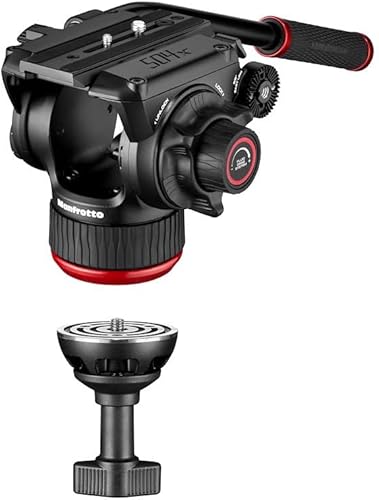 Miniatura 4 de Manfrotto Cabezal de video fluido 504X con trípode doble, kit con trípode de aluminio y cabezal de video, pierna doble con esparcidor de tierra,