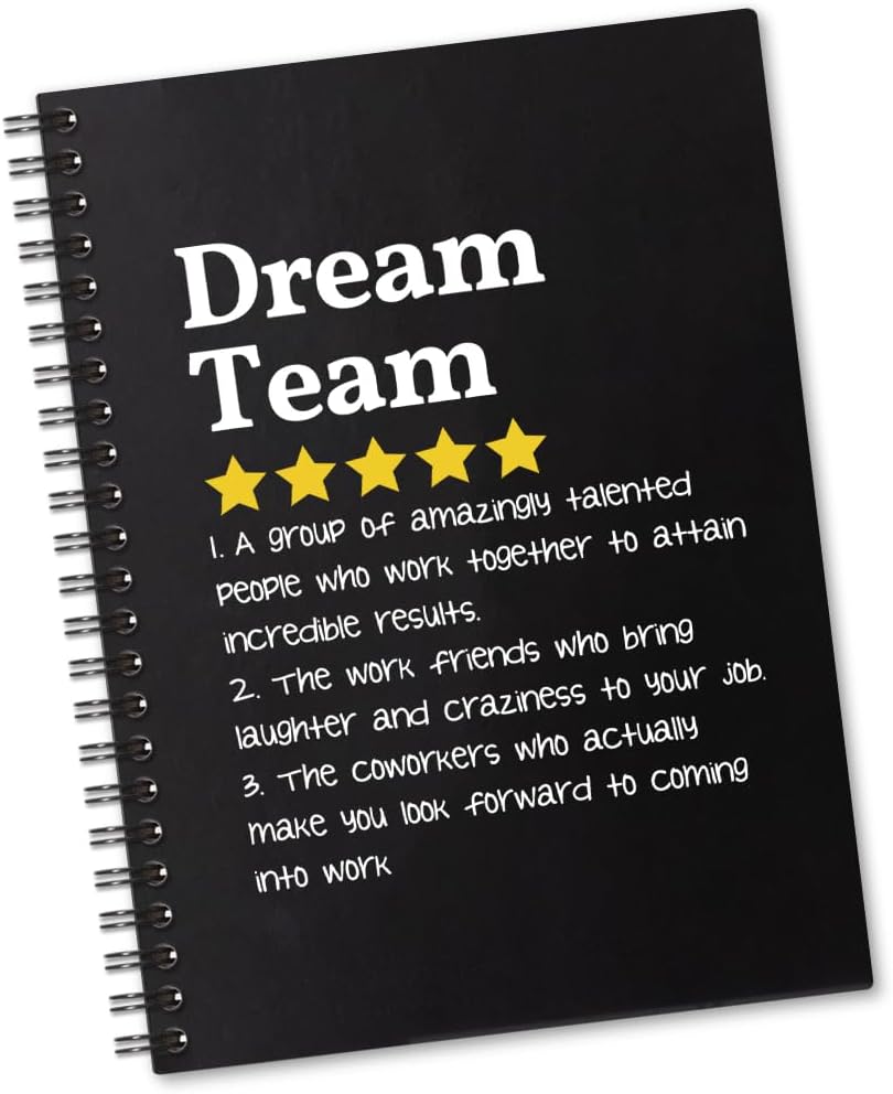 Sixrip Dream Team Definition Spiral Notebook - 160 Blank A5 Pages, Ideal Coworker Gift for New Employees & Staff Appreciation