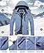 TACVASEN Damen Winddicht Wasserdicht Funktionsjacke Winter Wandern Outdoorjacke Arbeitsjacke Funktionsjacken Hiking mit Taschen, Hellblau, XL