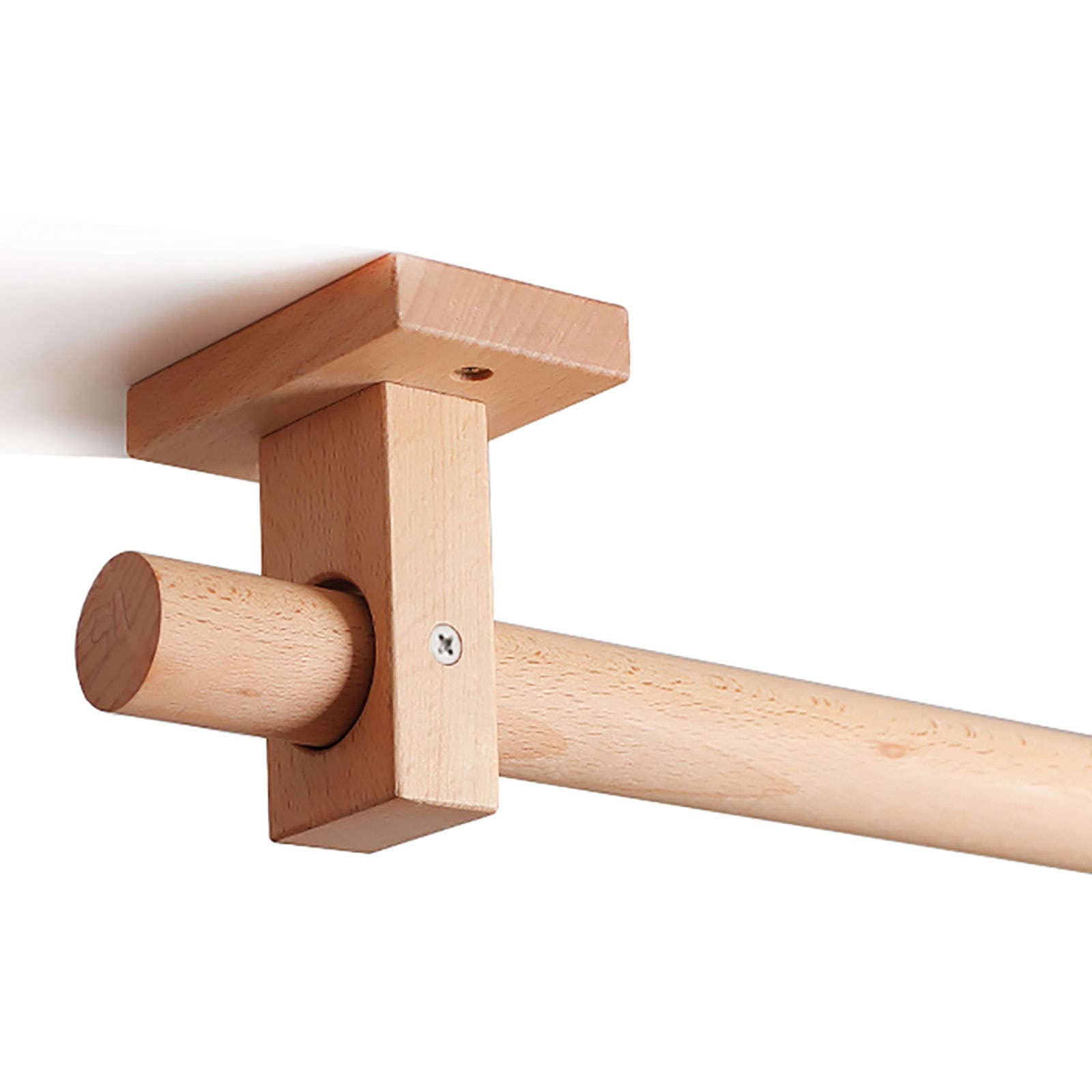 Gardinenstangen-Set aus Holz, 29 mm, robuste dekorative Stange mit 2 Halterungen und Schrauben, 160 cm Länge für Schlafzimmer, Küche, Tür und Fenster, stilvoller Akzent für Zuhause