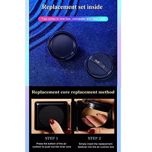 Onebikiniha Hydrating Waterproof And Light Long Lasting Foundation, Onebikiniha Magic Pore Primer, Gold Concealing Beauty Air Cushion Cream,Gold Luxury Micro-Transparent Makeup (2Pcs(Natural)) #TOP5