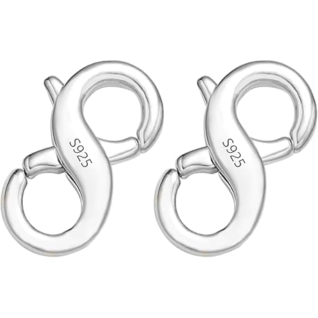 Pair of 925 Sterling Silver Lobster Clasps for Jewelry Making