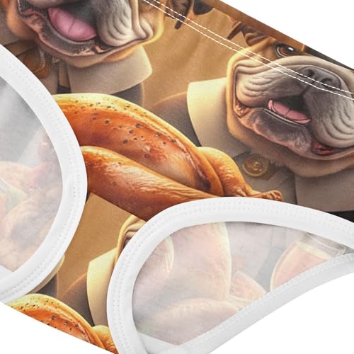 Toddler Underwear Custom 2t Cotton Little Girl Panties Funny Undies Kids Briefs Cozy Thanksgiving Cheerful Bulldogs4