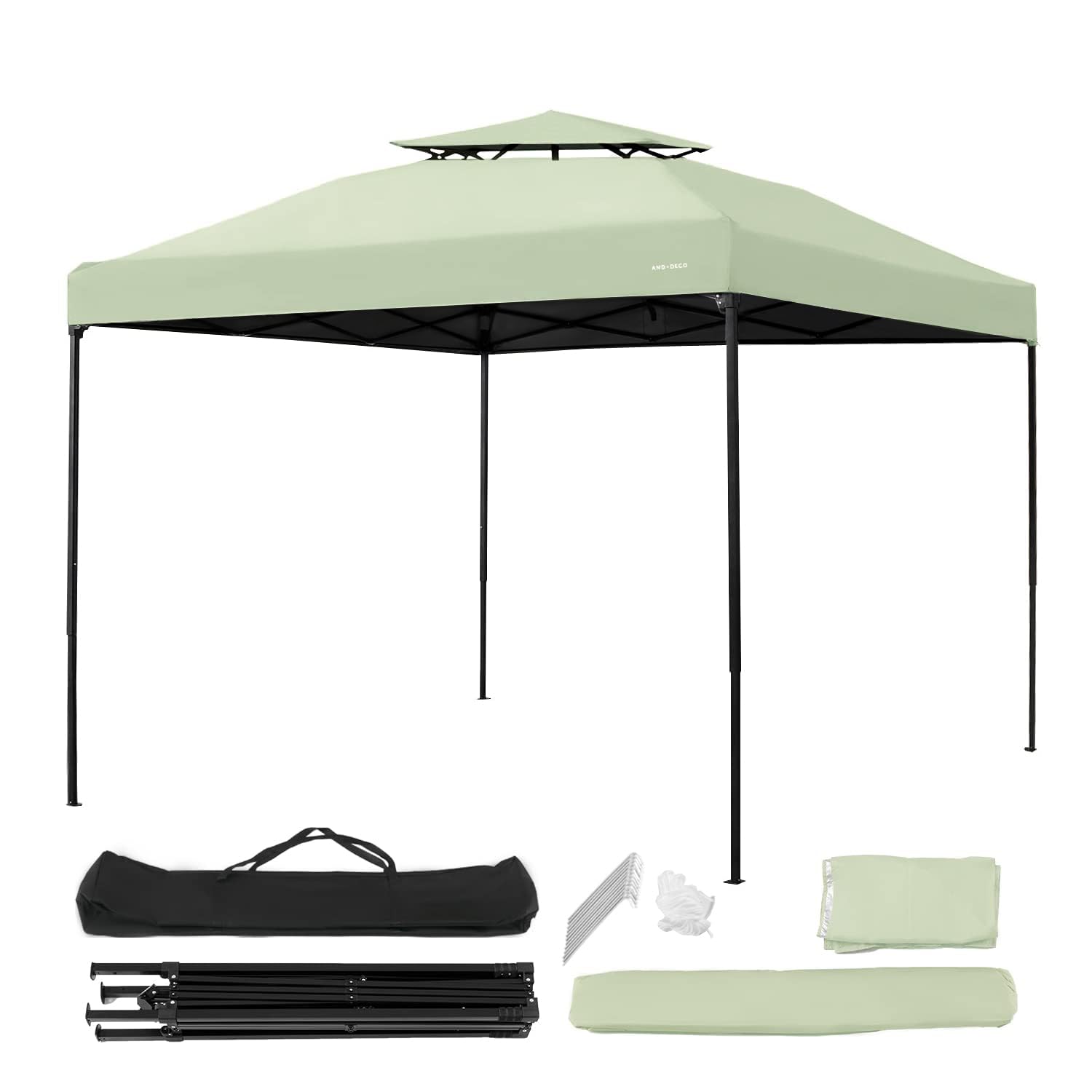 Amazon | モダンデコ タープテント 2.5m×2.5m ワンタッチ テント 99.9