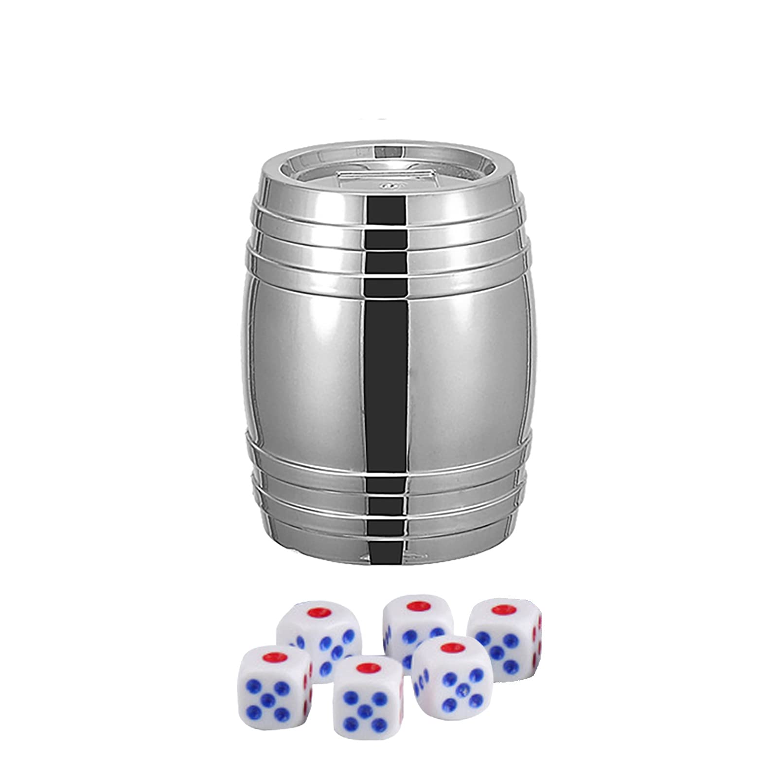 Falomir Poker Becher Set - 1 Becher Mit 5 Würfeln, Mehrfarbig Für 2+ Spieler