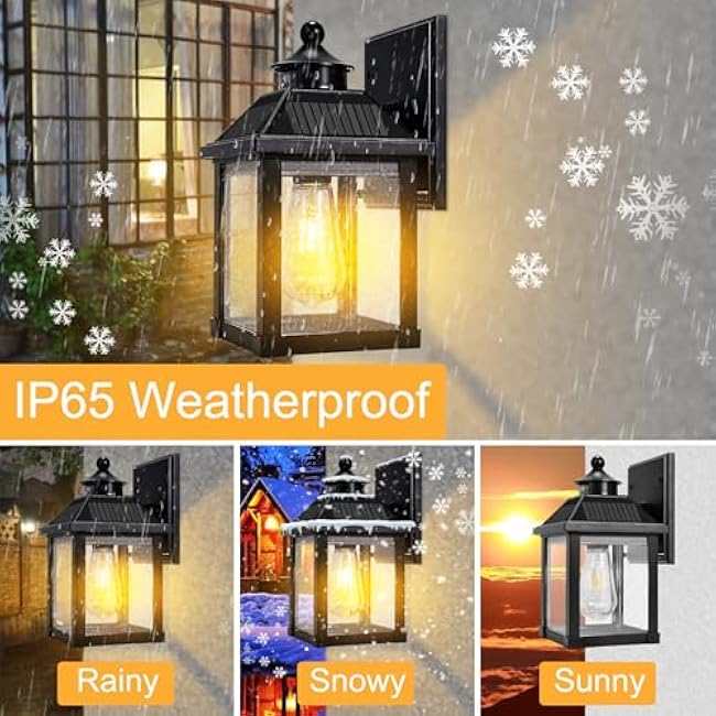 Solar Wall Lights Solar Porch Sconce Lights Large Size Lantern Fixture