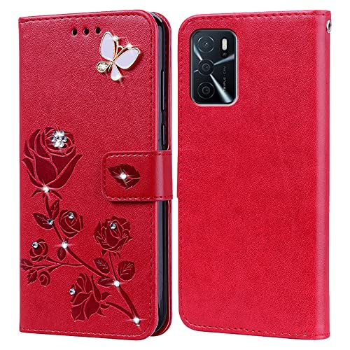 BIIULHCI Phone Case for OPPO A16/A16S,Flip Wallet Kickstand Premium PU Leather Protective Mobile Phone Cover for OPPO A16/A16S Holster With Card Holder
