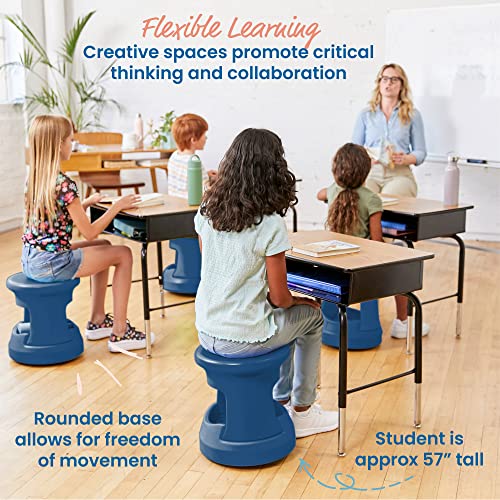 Image of ECR4Kids Storage Wobble Stool, 15in Seat Height, Active Seating, Navy
