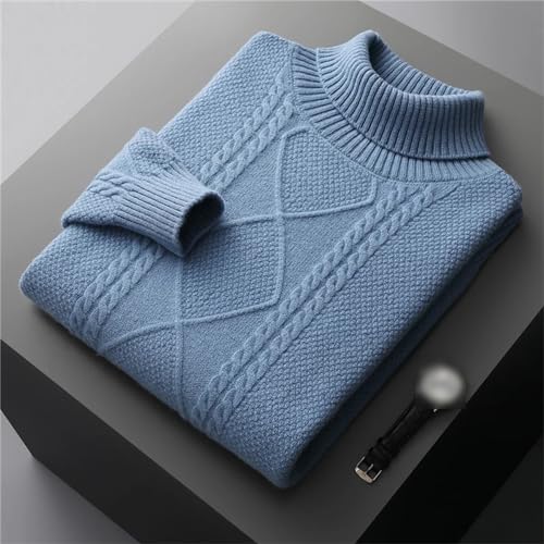 Autumn Winter Men's Thickened Cashmere Sweater Men Wool Knitted Pullover Casual Warm Soft Turtleneck Sweaters4